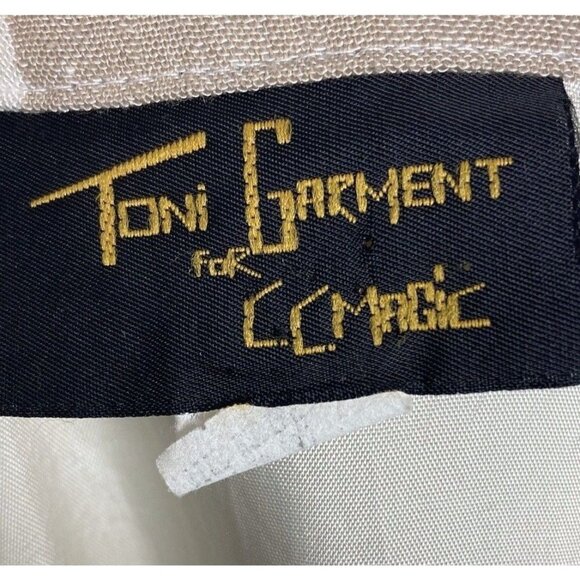 Vintage 80s Toni Garment For CC Magic Jacket Womens Medium Beige Plaid Oversize - Picture 5 of 11